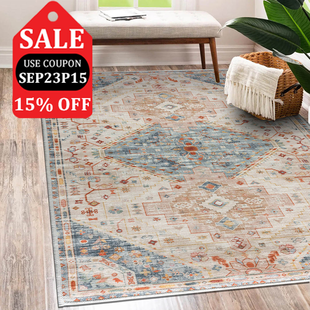 Beige Persian Rugs Sale: Flat 15% off on Vernal Washable Rugs