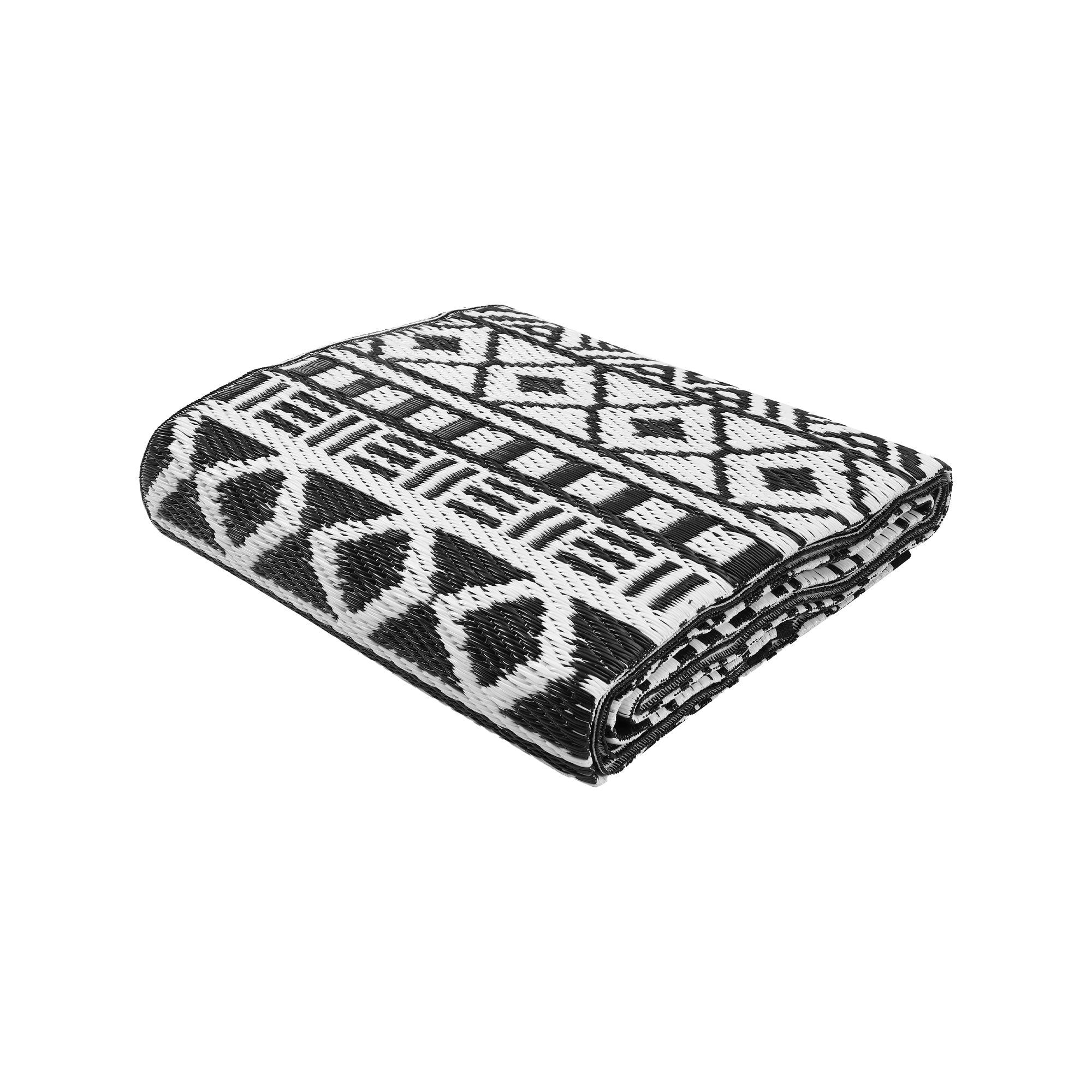 Relic Outdoor Recycled Plastic Rug for Camping (Black / White)