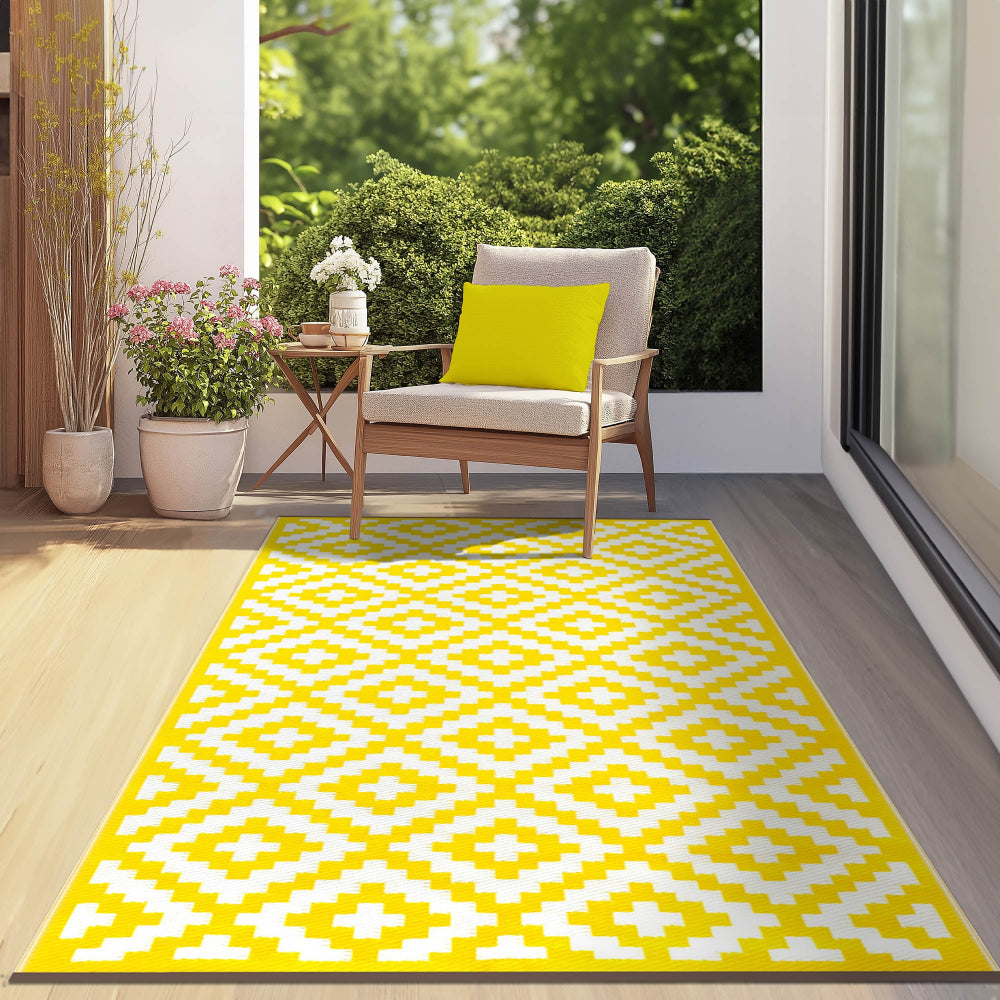 Yellow Rug Diamond Pattern Yellow Patterned Rug