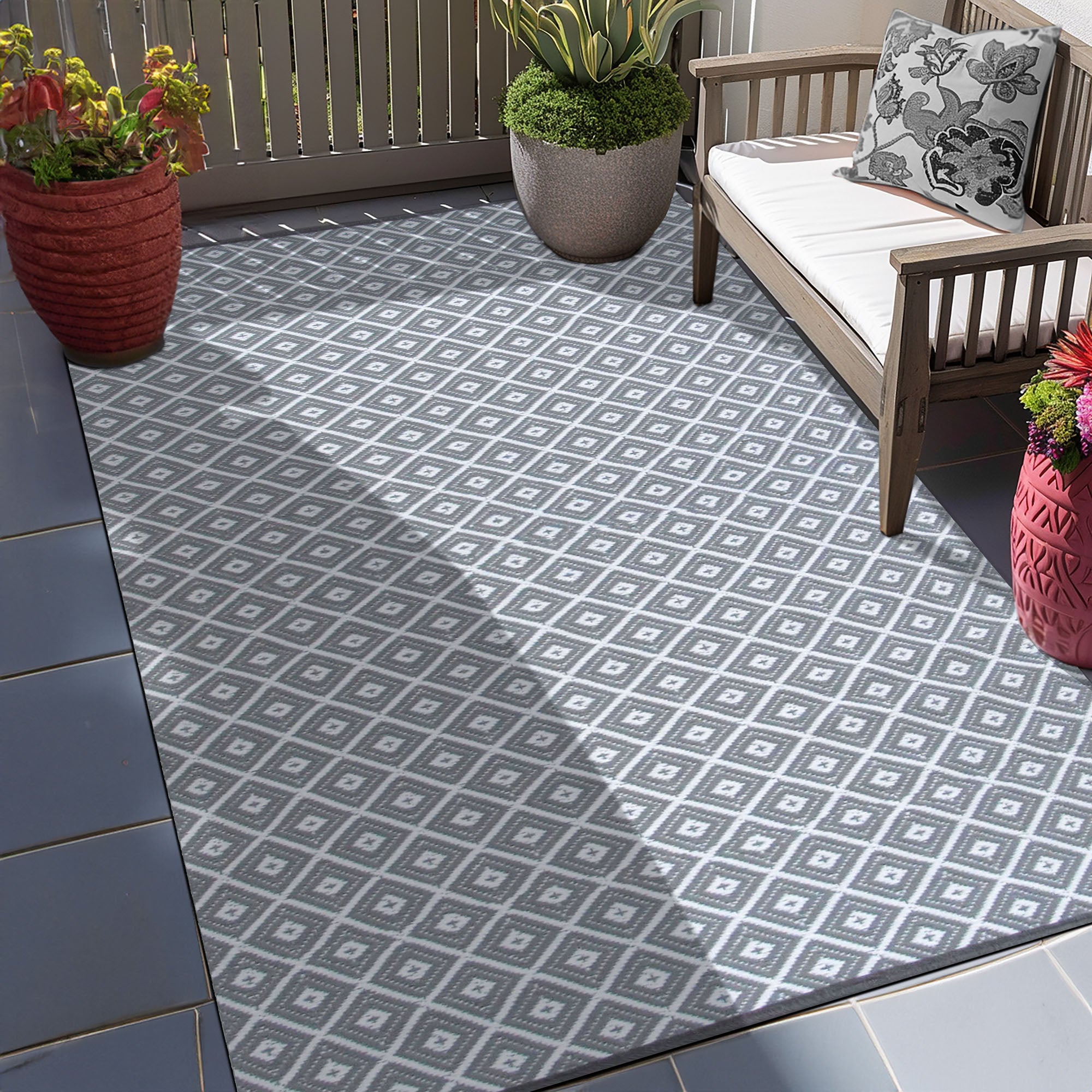 Outdoor Arabic Rug Design Arabian Nights Grey and White Outdoor Rug