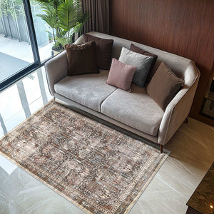 Vernal Astor Brown, Beige & Cream Machine Washable Rug and Runner - For Living Room, Dining Room, Bedroom, Hallway, Kitchens, Kids/Nursery Room