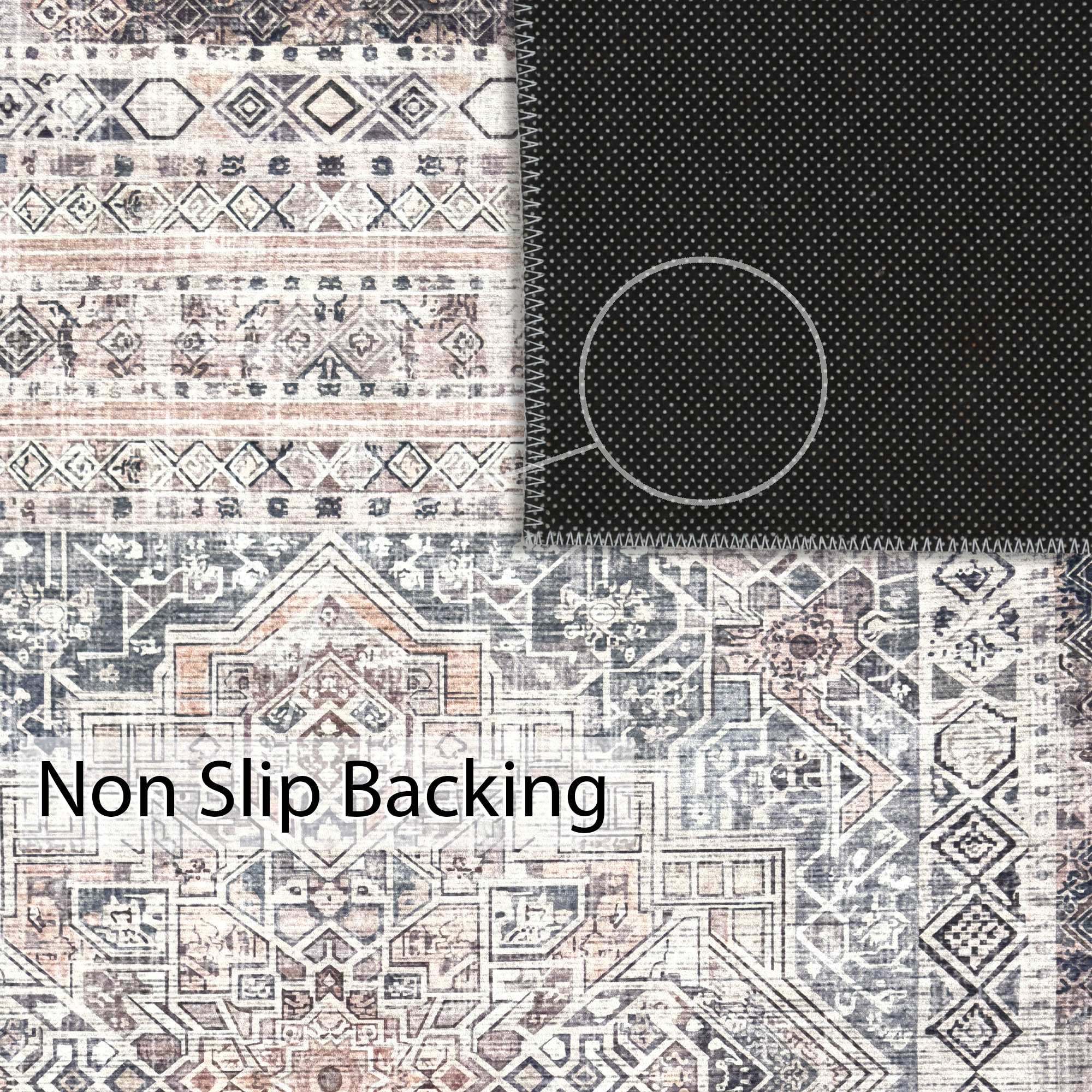 Securing A Washable Rug Vernal Bruna Beige, Taupe & Grey Machine Washable Rug and Runner - For