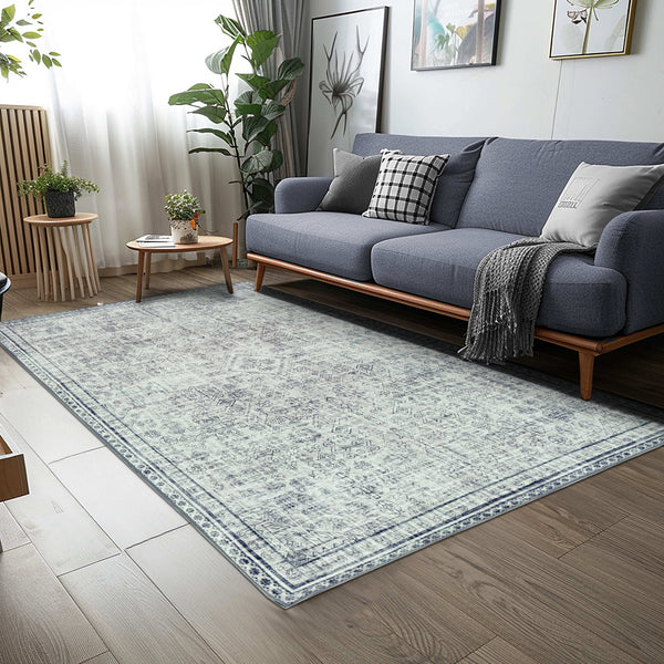 Egbert Cream, Taupe & Grey Machine Washable Rug and Runner