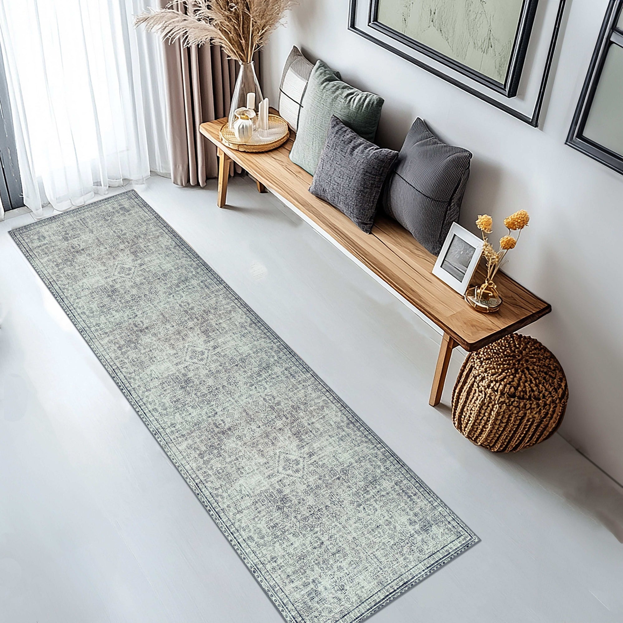 Valetta Rug Egbert Cream, Taupe & Grey Machine Washable Rug and Runner