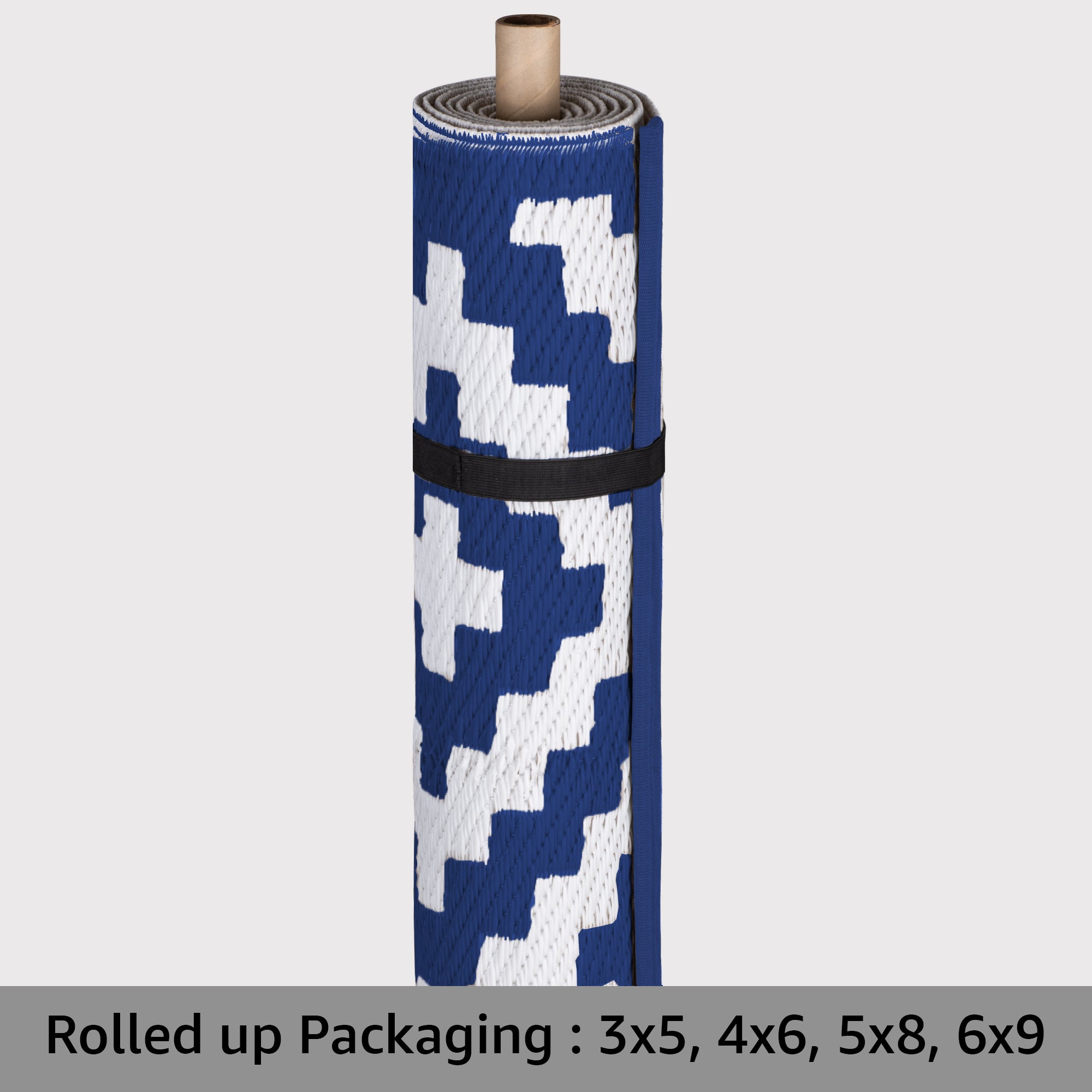 Nirvana Navy Blue and White Outdoor Rug