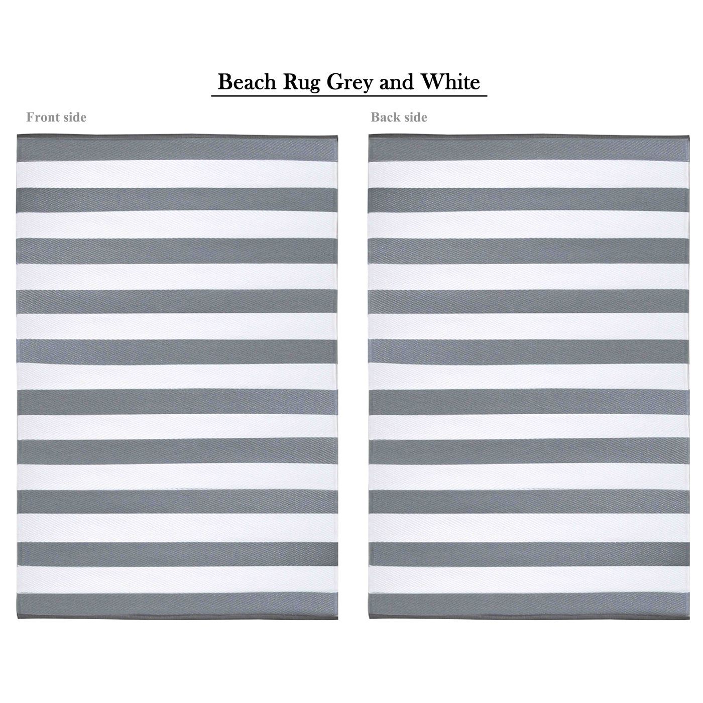 Stripes Grey White Outdoor Rug