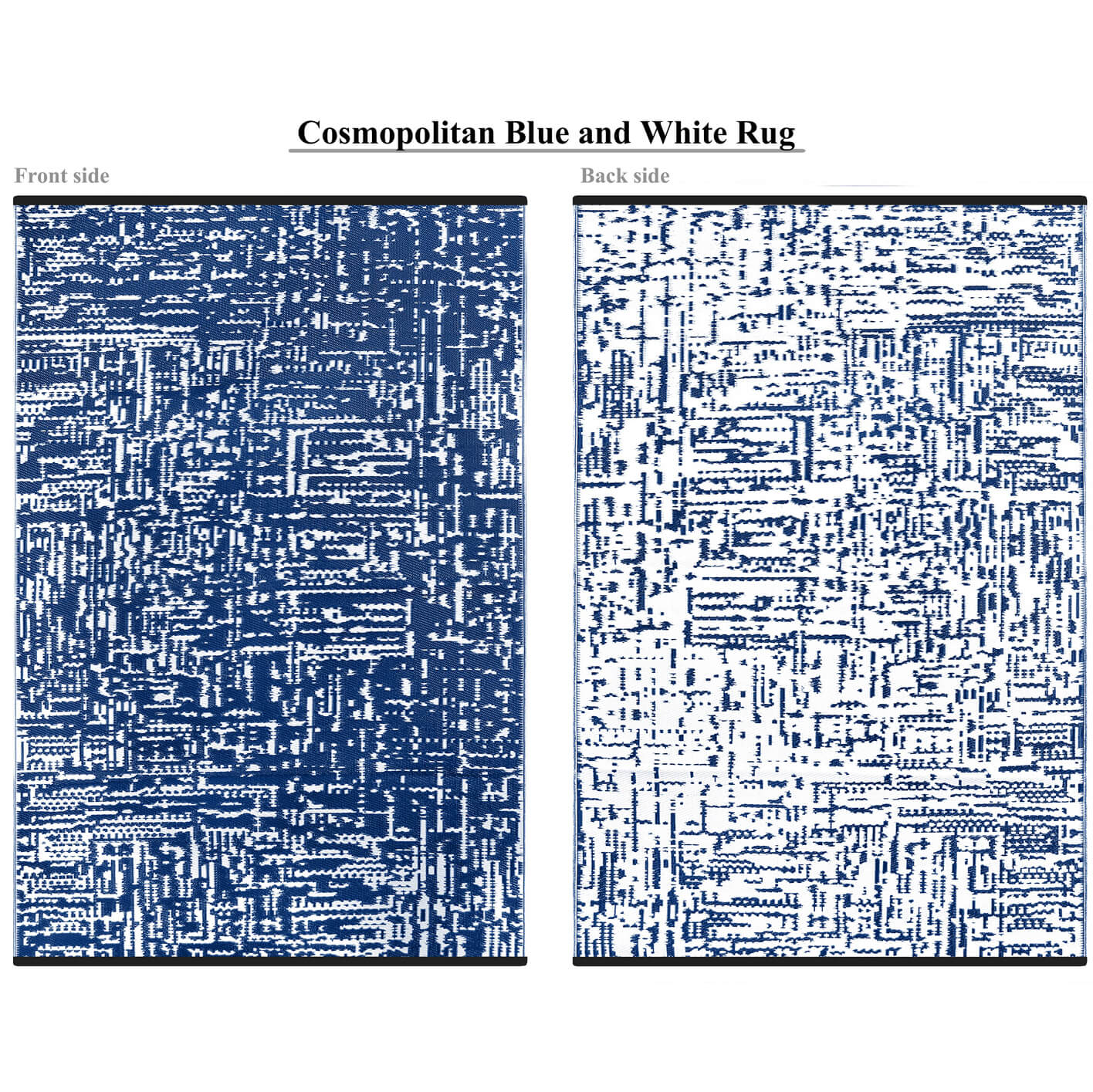 Cosmopolitan Outdoor Recycled Plastic Rug (True Blue/White)