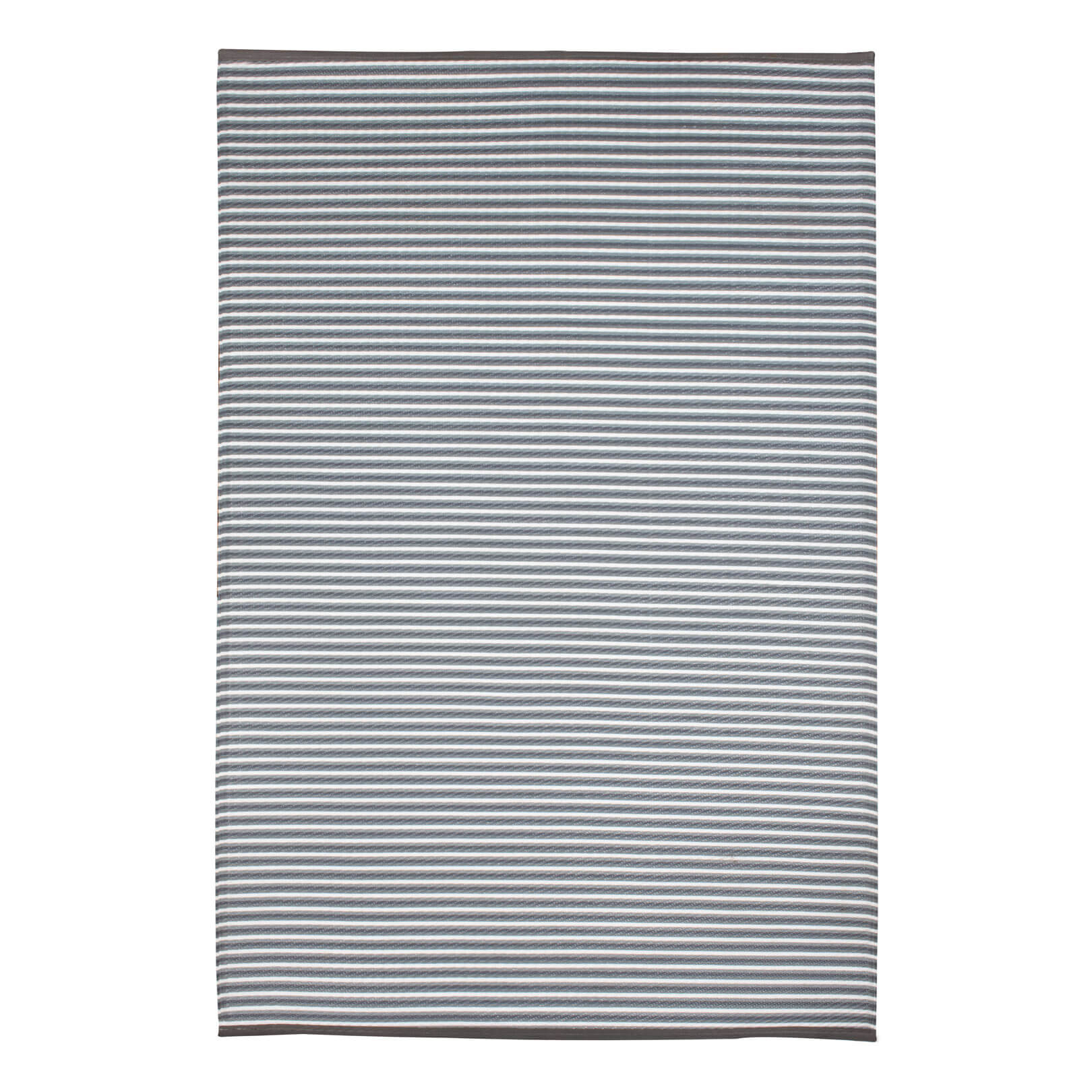 Multi Outdoor Recycled Plastic Rug (Grey stripes)
